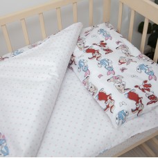 Комплект дитячої постільної білизни "ТЕПІК" 1-3 роки Милые зайчонки (розовый)