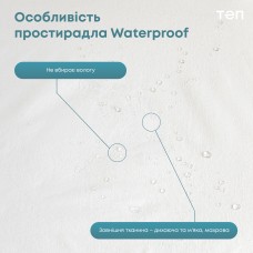Водонепроницаемая простынь "WATERPROOF" 90*200 см (бамбук)