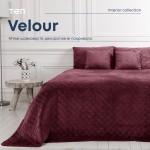 Покривало ТЕП "VELOUR" 150*210 см бордовий / круглий ромб