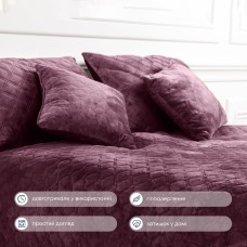 Покрывало ТЕП "VELOUR" 180*240 см бордовый/ромб круглый