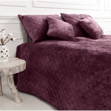 Покрывало ТЕП "VELOUR" 180*240 см бордовый/ромб круглый