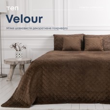 Покривало ТЕП "VELOUR" 150*210 см коричневий/круглий ромб