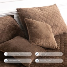 Покрывало ТЕП "VELOUR" 220*240 см Коричневый/Ромб круглый