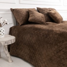 Покрывало ТЕП "VELOUR" 220*240 см Коричневый/Ромб круглый