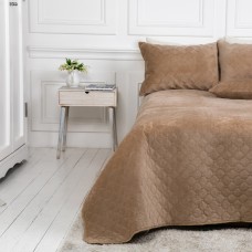 Покрывало ТЕП "VELOUR" 150*210 см золотой беж/ромб круглый