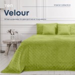 Покрывало ТЕП "VELOUR" 240*260 см Салатовий/ромб круглый