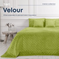 Покривало ТЕП "VELOUR" 150*210 см круглий салатовий/ромб