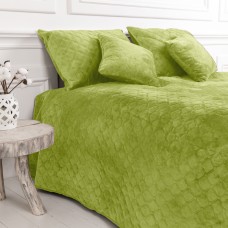 Покрывало ТЕП "VELOUR" 220*240 см салатовый/ромб круглый