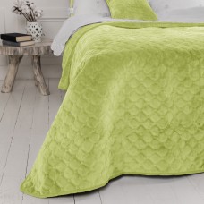 Покрывало ТЕП "VELOUR" 220*240 см салатовый/ромб круглый