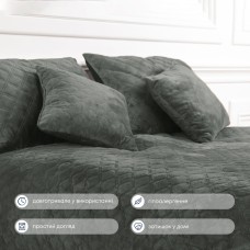 Покрывало ТЕП "VELOUR" 220*240 см серый/ромб круглий