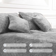 Покрывало ТЕП "VELOUR" 150*210 см светло-серый/ромб круглый