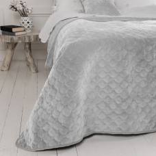 Покрывало ТЕП "VELOUR" 150*210 см светло-серый/ромб круглый