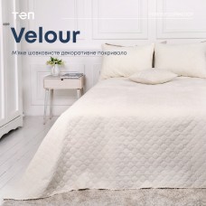 Покрывало ТЕП "VELOUR" 150*210 см молочный/ромб круглый