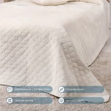 Покрывало ТЕП "VELOUR" 150*210 см молочный/ромб круглый