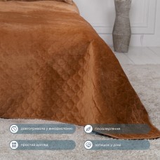 Покрывало ТЕП "VELOUR" 240*260 см кофейный/ромб круглый