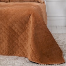 Покрывало ТЕП "VELOUR" 240*260 см кофейный/ромб круглый