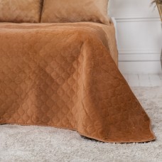 Покрывало ТЕП "VELOUR" 240*260 см кофейный/ромб круглый