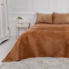 Покрывало ТЕП "VELOUR" 240*260 см кофейный/ромб круглый