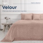 Покривало ТЕП "VELOUR" 150*210 см круглий пудровий/ромб