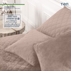 Покрывало ТЕП "VELOUR" 220*240 см пудра ромб круглый