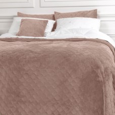 Покрывало ТЕП "VELOUR" 150*210 см пудровый/ромб круглый