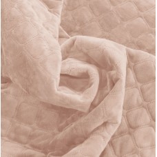Покрывало ТЕП "VELOUR" 150*210 см пудровый/ромб круглый