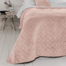 Покрывало ТЕП "VELOUR" 150*210 см пудровый/ромб круглый