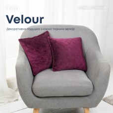 Подушка декоративна "VELOUR" 40*40 см бордовий