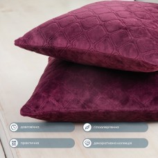 Подушка декоративная "VELOUR" 40*40 см бордовый