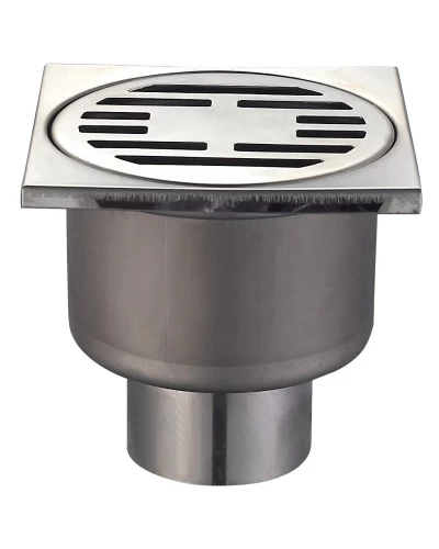 CHAMPION DRAIN-01-10x10-180 Душевой трап из нержавеющей стали 100x100мм, прямой отвод (36 шт/ящ)