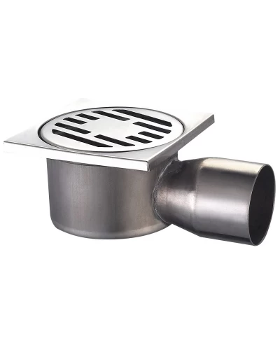 CHAMPION DRAIN-02-10x10-90 Душевой трап из нержавеющей стали 100x100мм, угловой отвод (36 шт/ящ)