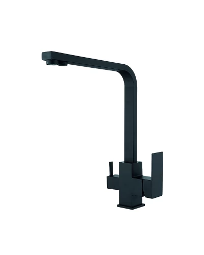 Смеш. для кухни ZERIX KUB-021 BLACK из нерж. стали SUS304 из исх. для пит.воды (кол.черный) (ZX4856)