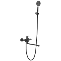 Смеситель для ванны ZERIX DAX-006 (EURO) BLACK с нерж. стали SUS304 (кол. черный) (ZX4816)