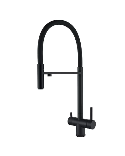 ZERIX KIT-021 BLACK REFL.BLACK Смеш.для кух.с сил.вил. с н.ст.SUS304 с вых.для пит.воды (10 шт/ящ)