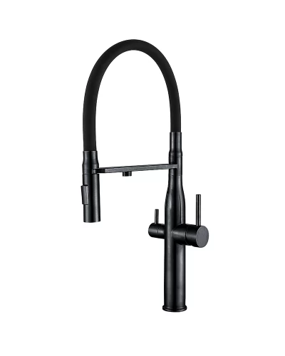 Зміш.для кух.з сил.вил. MIXXUS VTM-021 BLACK REFL.BLACK з н.ст.SUS304 з вих.для пит.води (MI6089)