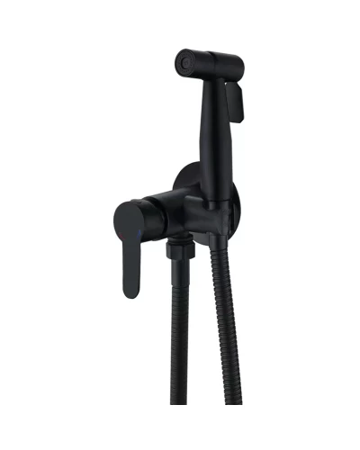 Смеситель для гиг. душа ZERIX DAX-333 BLACK (с воронкой) из нерж.стали SUS304 (кол.черный) (ZX4830)