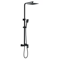 Душевая колонна со смесителем ZERIX KUB-008-J BLACK из нерж. стали SUS304 (кол. черный) (ZX4853)