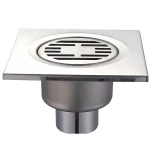 CHAMPION DRAIN-03-15x15-180 Душовий трап з нержавіючої сталі 150x150мм, прямий відвід (36 шт/ящ)