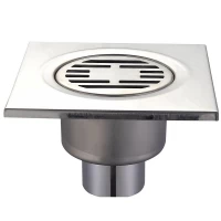 CHAMPION DRAIN-03-15x15-180 Душевой трап из нержавеющей стали 150x150мм, прямой отвод (36 шт/ящ)