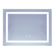 Зеркало Mixxus Warm MR02-80x60 (часы, LED-подсветка, антизапотевка) (MI6004)