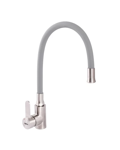 Смеситель для кухни ZERIX LR74004-9 с серым гибким изливом (LL1204)