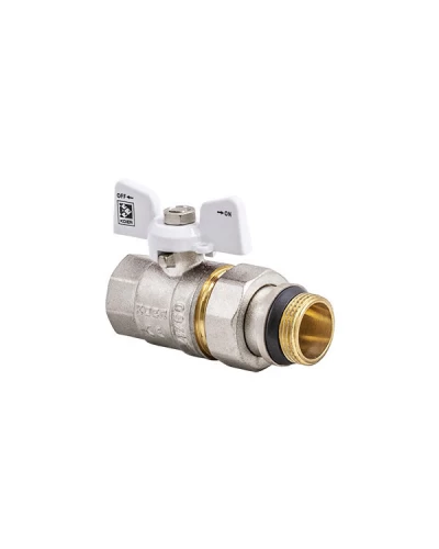 Кран с американкой 1/2" "антипротечка" (KOER KR.227.W-Gi) белый (KR0190)