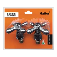 Ручки для смесителя с кран буксами (пара) HAIBA DOMINOX (керамика) (HB0576)