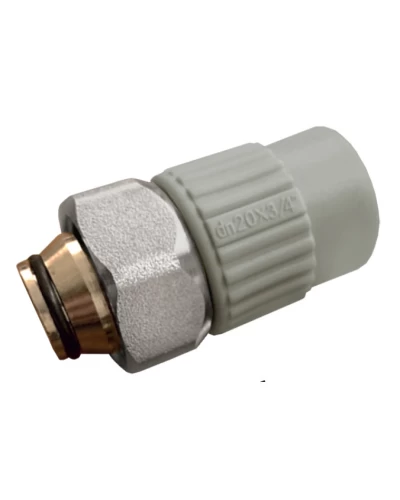 Муфта с накидной гайкой и евроконусом 20x3/4 PPR KOER K0240.PRO (KP2606)