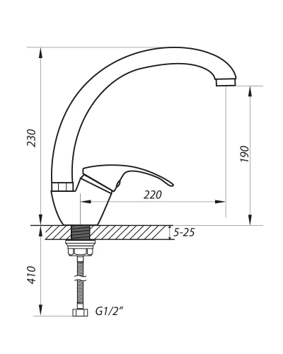 Смеситель для кухни ZERIX YUB 181 (ZX0103)