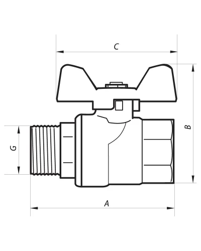 Кран шаровый 1" ГШМ ГАЗ (NF.722) NOLF (NF2953)