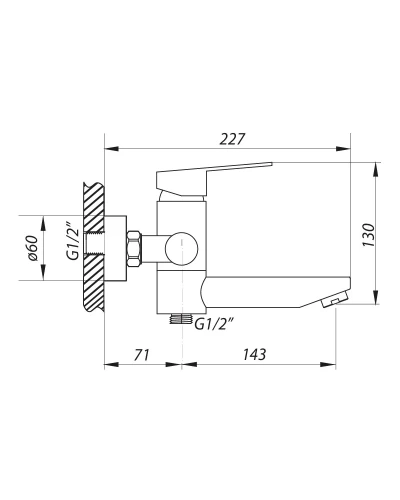 Смеситель для ванной ZERIX LR73103 (LL1196)