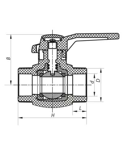 Кран кульовий PPR КШ (ручка) для гарячої води 32 (KOER K0177.PRO) (KP0229)