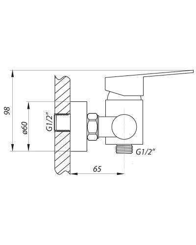 Смеситель для душа ZERIX LR72003 (LL1195)