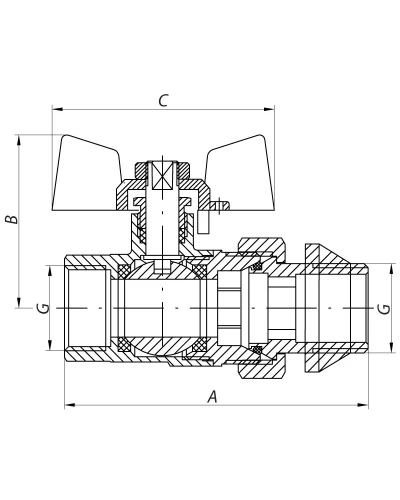 Кран з американкою 1/2" "антіпротечка" (KOER KR.227-Gi) (KR0189)
